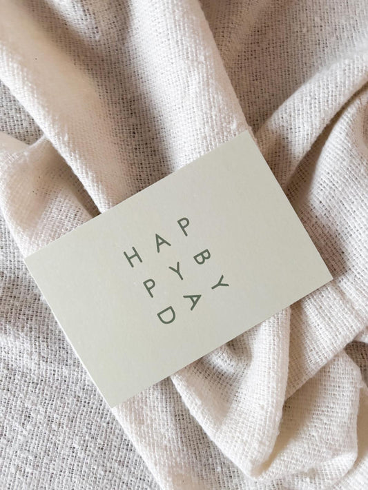 Wenskaart 'Happy birthday' groen