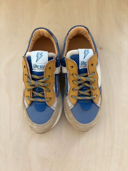 Ocra runner blauw beige