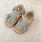 stapsandaal quarzo suede woven - stone