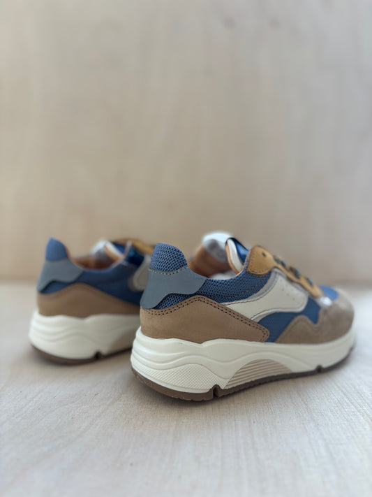 Ocra runner blauw beige