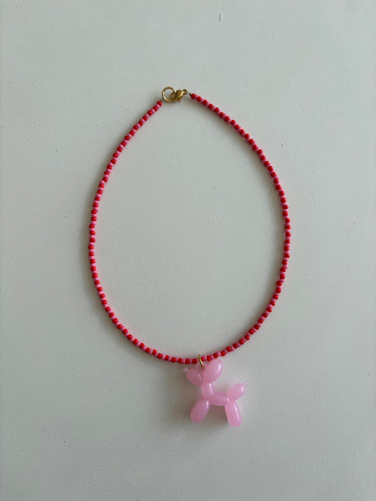 Kinderketting ballonhond roze