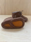 babyslofjes - suede dark taupe