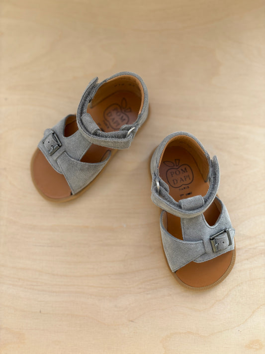 Pom d'api poppy easy sandaal velours grijs