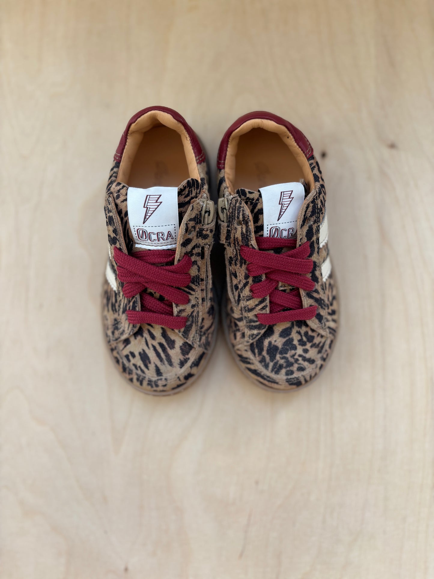 Ocra harry sneaker leopard - rode veter
