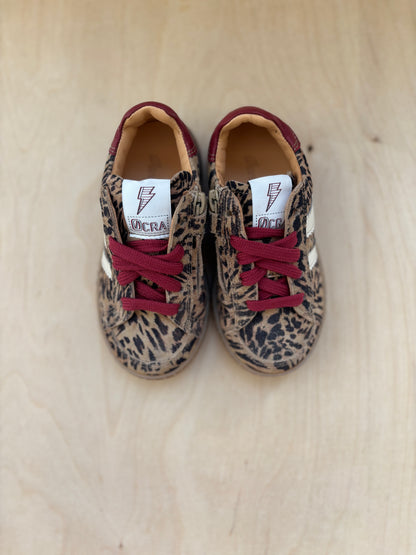 Ocra harry sneaker leopard - rode veter