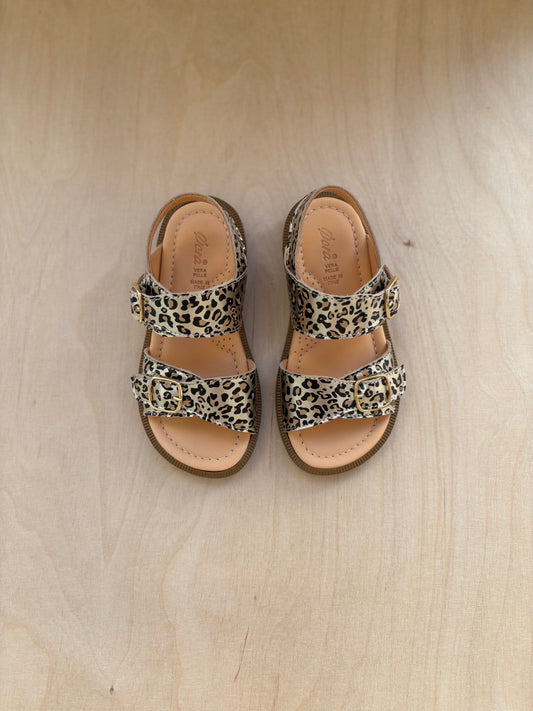 Ocra sandaal lou leopard