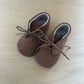 babyslofjes - suede dark taupe