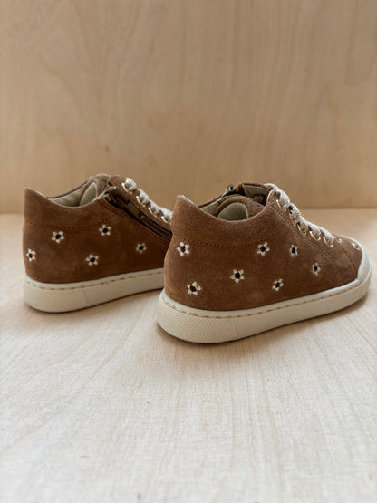 Falcotto eerste stap sneakertje daisies suede brown
