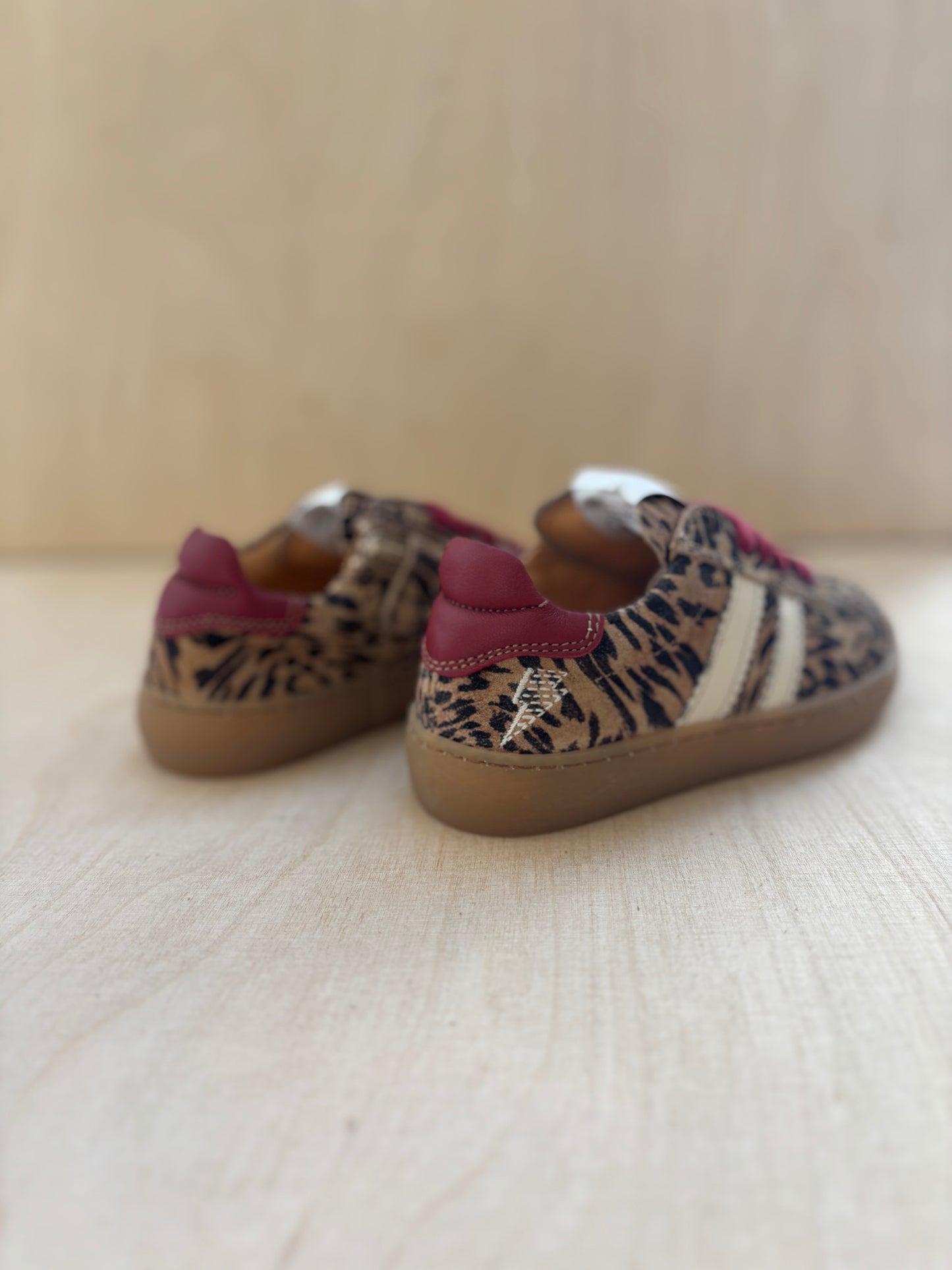Ocra harry sneaker leopard - rode veter