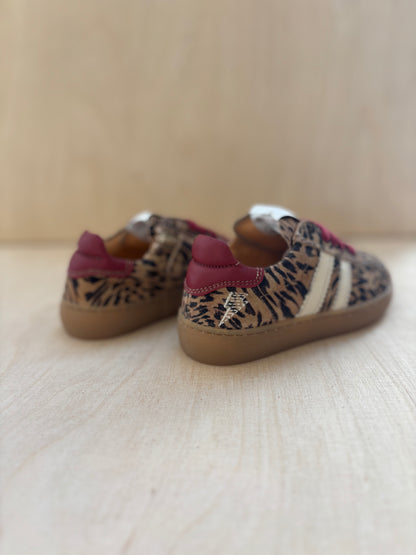 Ocra harry sneaker leopard - rode veter