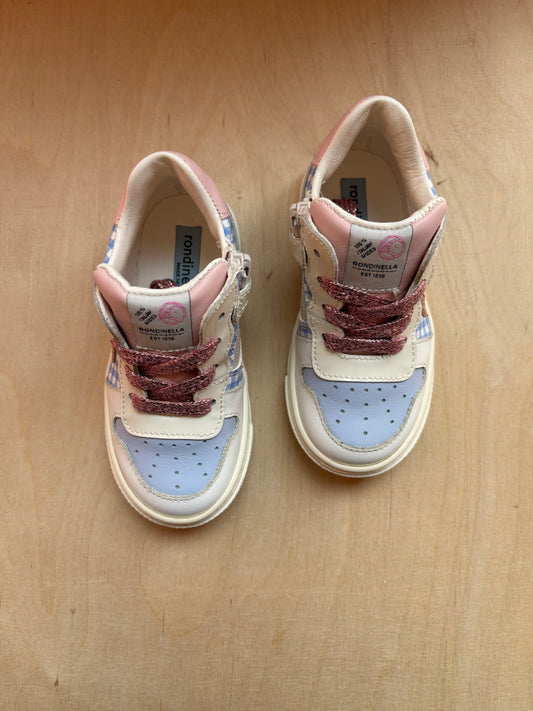 Rondinella eerste sneaker blauwe ruitjes