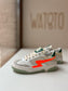 sneaker - wit oranje bliksem, groene details