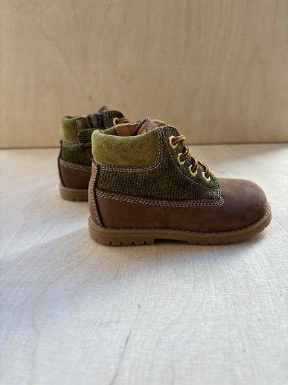 Ocra veter bottine groen bruin