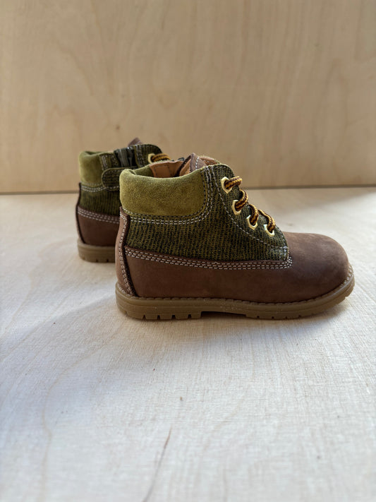 Ocra veter bottine groen bruin