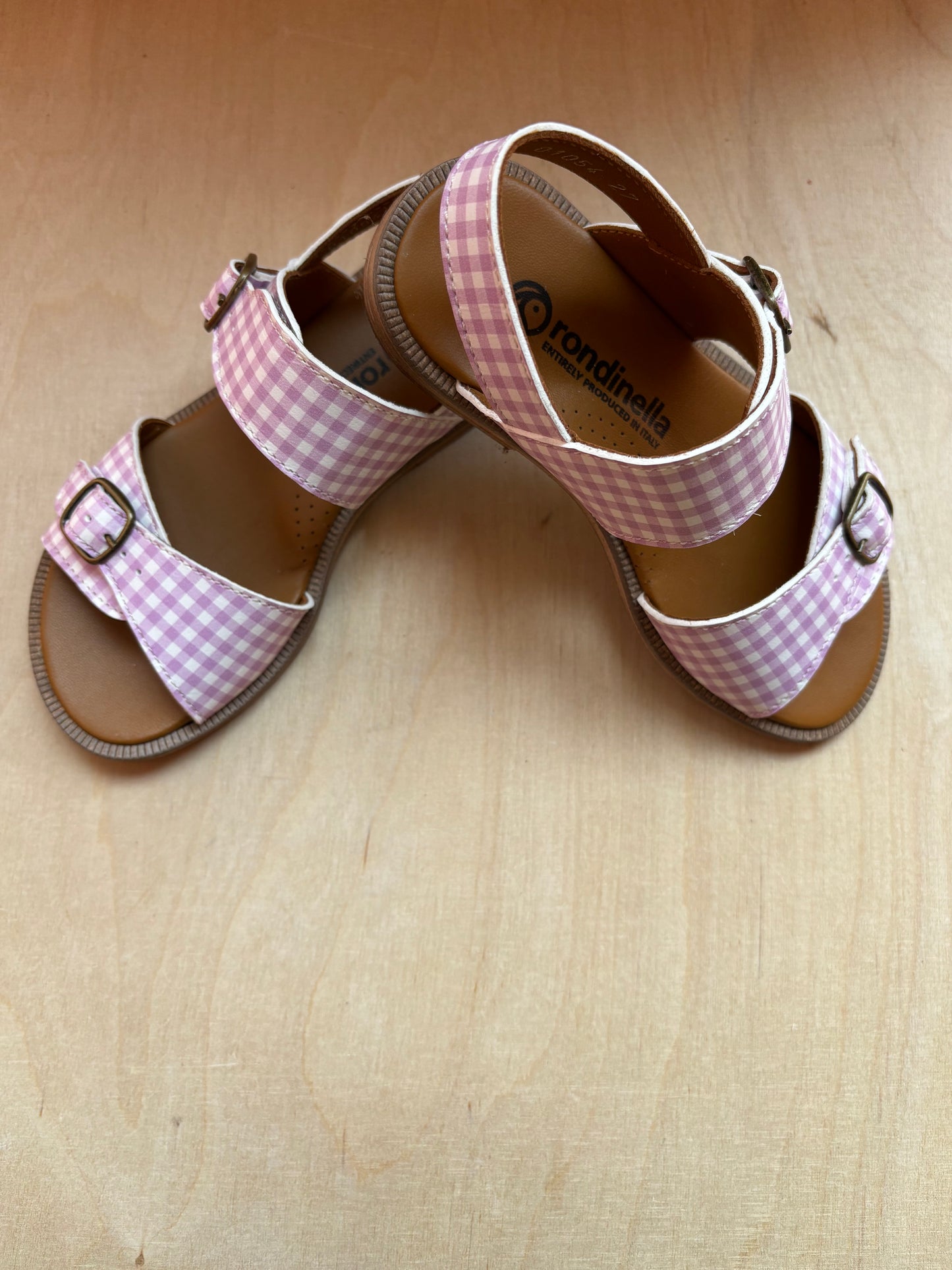 Rondinella sandaal lila ruitjes