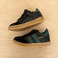 sneaker harry - zwart, donkergroene strepen