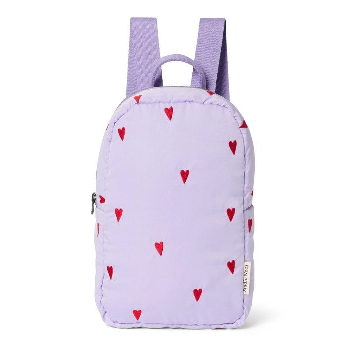 Studio Noos purple hearts puffy mini backpack