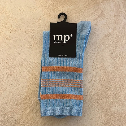 MP denmark - kous glitter blauw/oranje - 4225