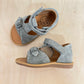 stapsandaal - poppy easy velours - grey