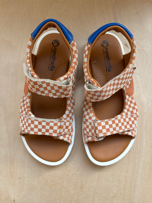 Rondinalla sandaal velcro bruin met blauw details