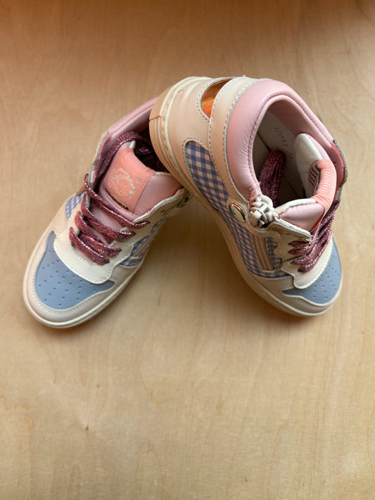 Rondinella sneaker blauwe ruitjes