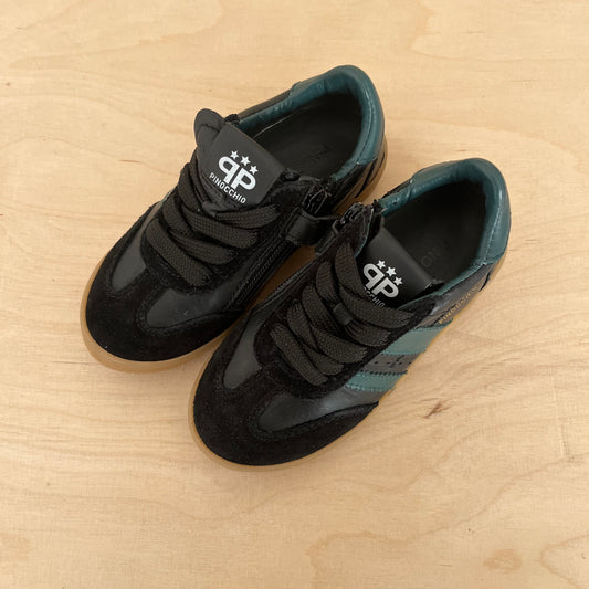 sneaker harry - zwart, donkergroene strepen