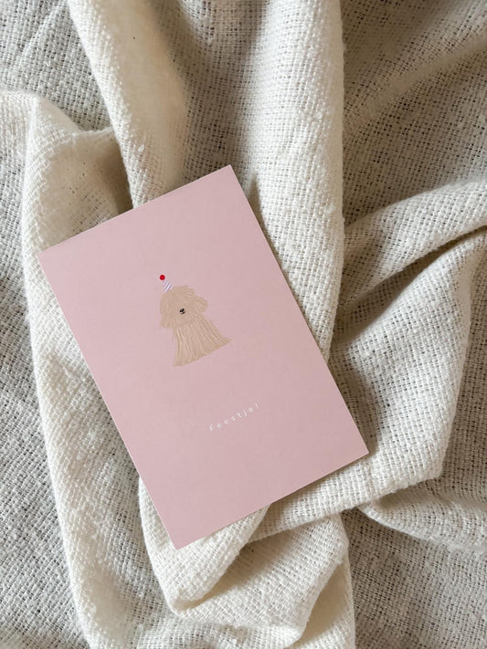 Wenskaart 'Feestje hond'