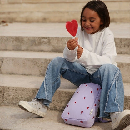 Studio Noos purple hearts puffy mini backpack