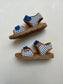 sandaal velcro - ruitjes blauw