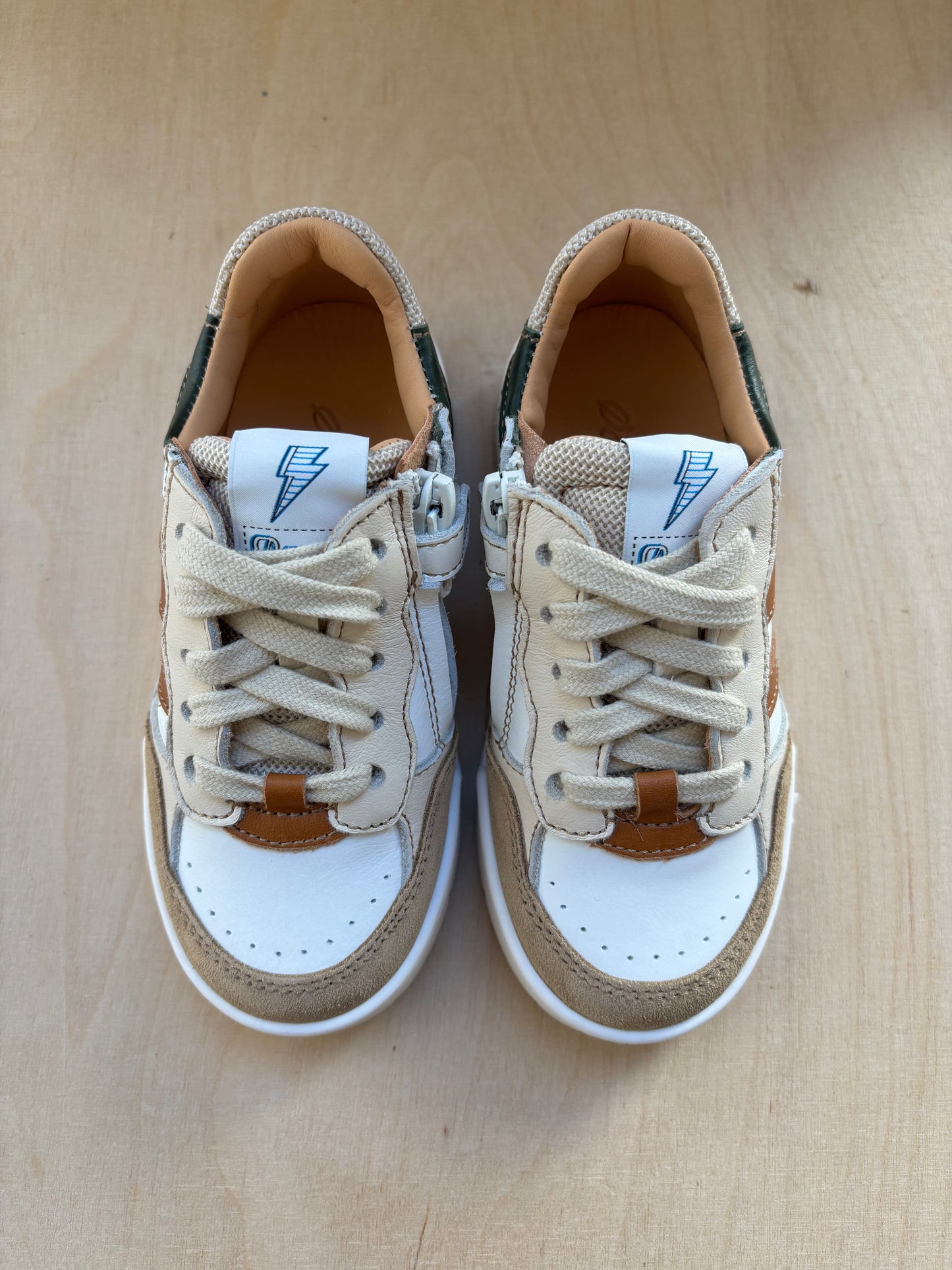 Ocra george sneaker bruin - groen - beige