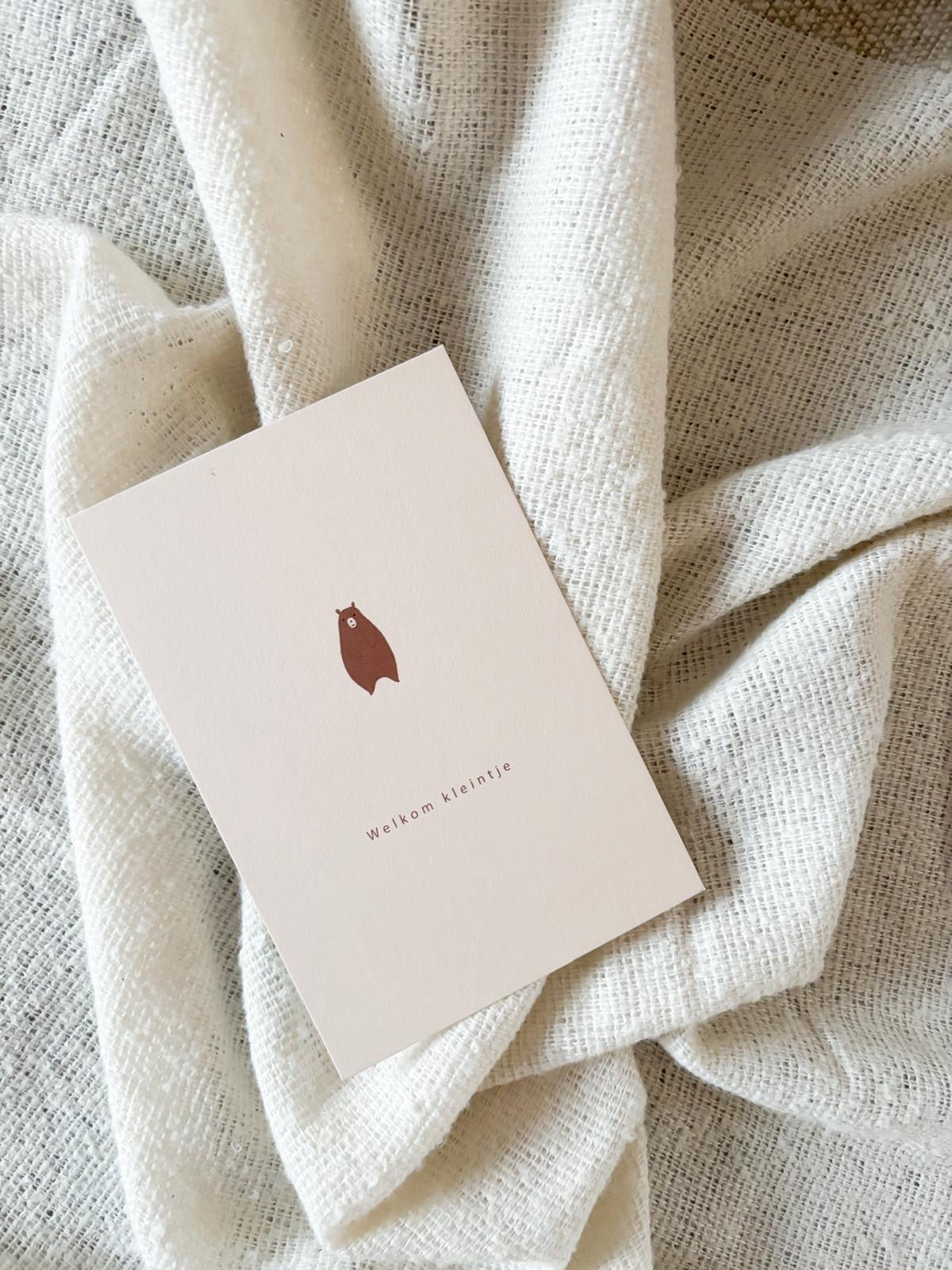 Wenskaart 'Hello baby bear'