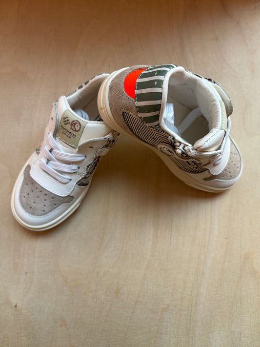 Rondinella eerste sneaker streepjes - rood detail