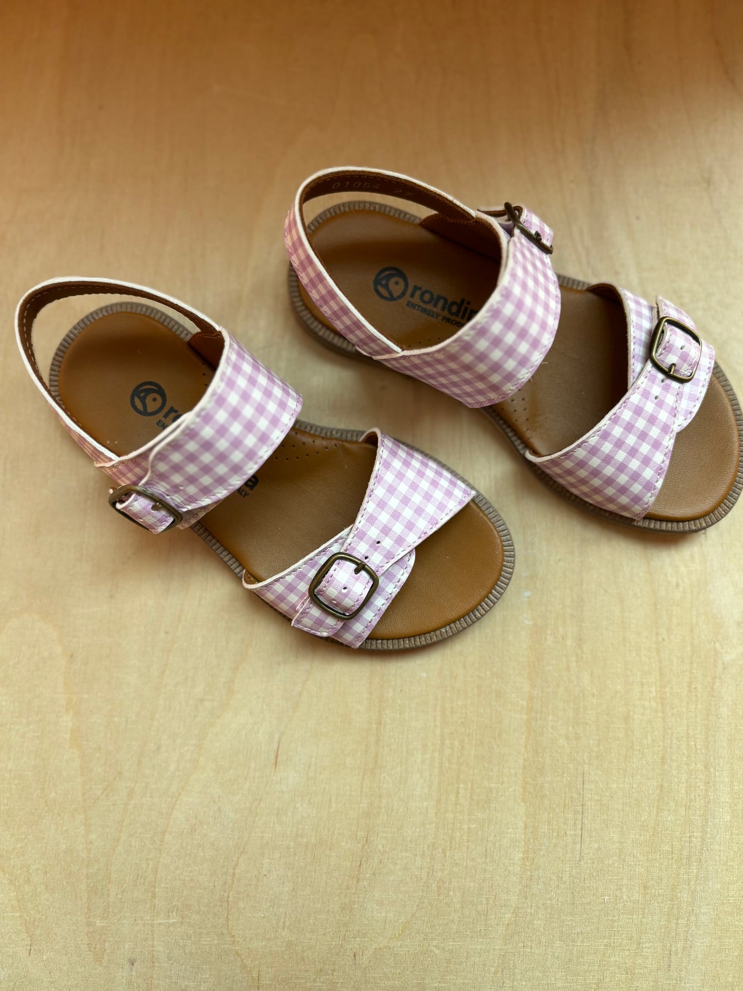 Rondinella sandaal lila ruitjes