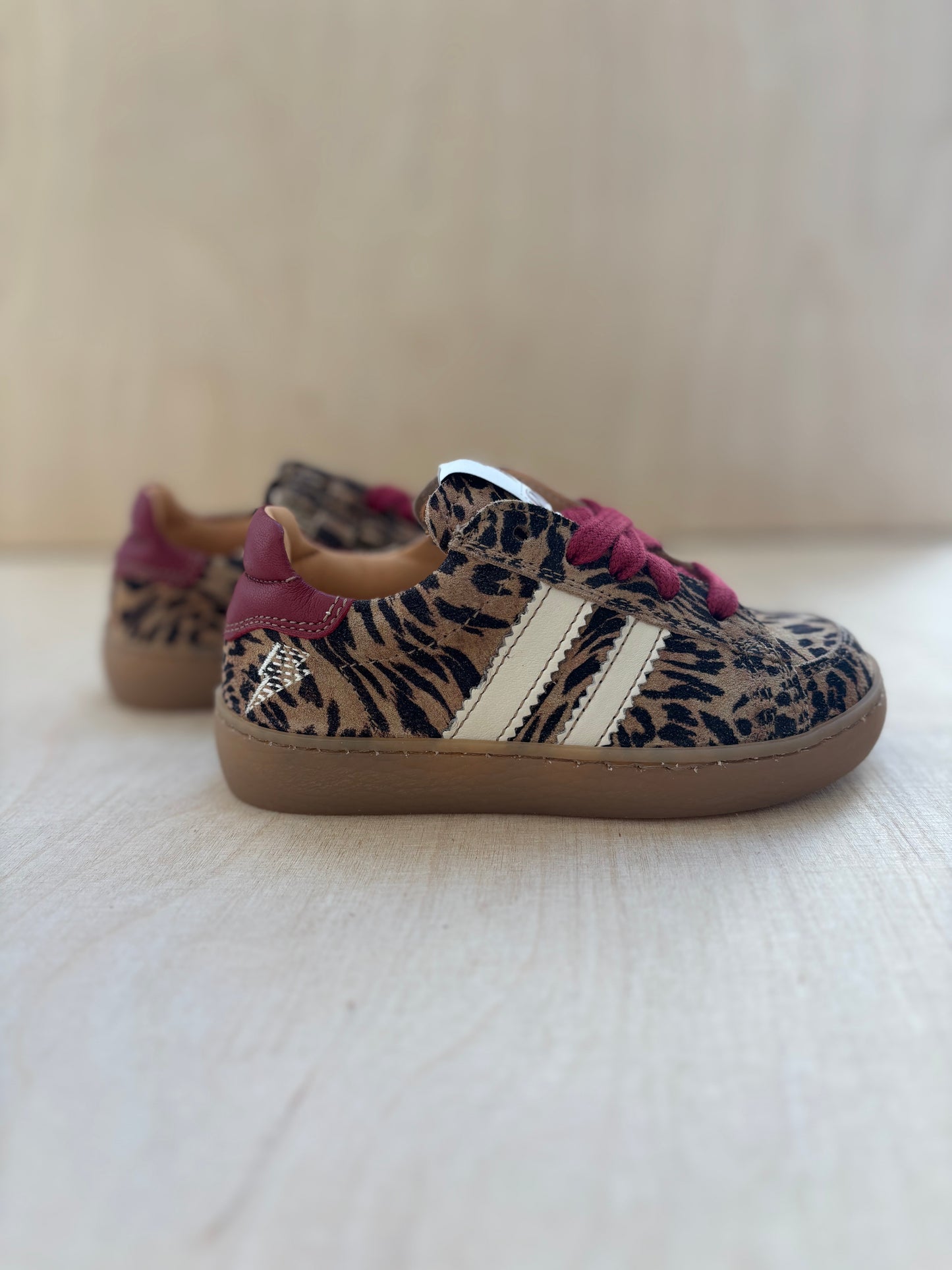 Ocra harry sneaker leopard - rode veter