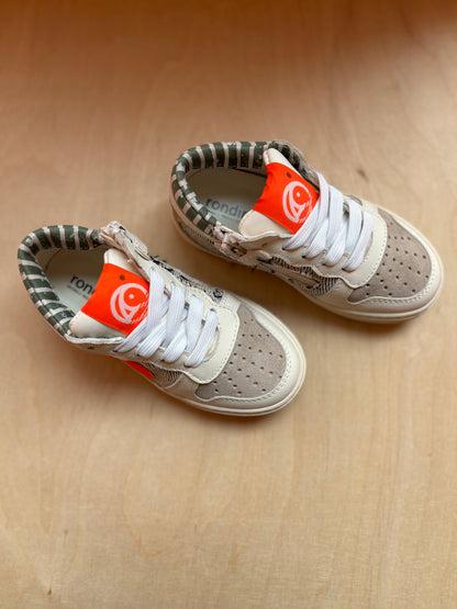 Rondinella sneaker streepjes rood detail