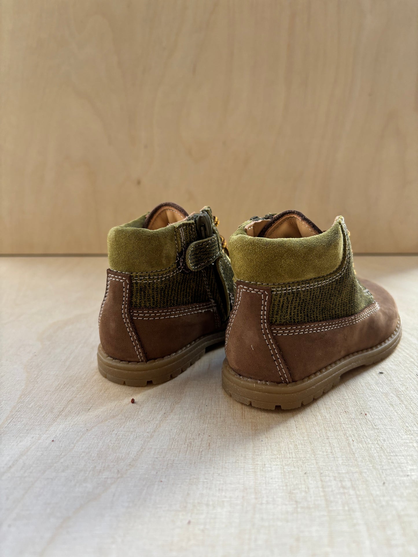 Ocra veter bottine groen bruin