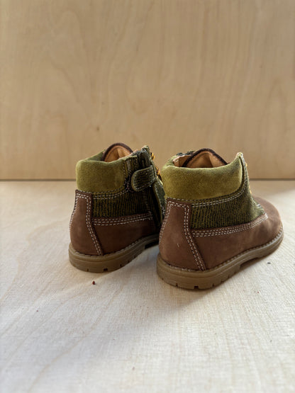 Ocra veter bottine groen bruin