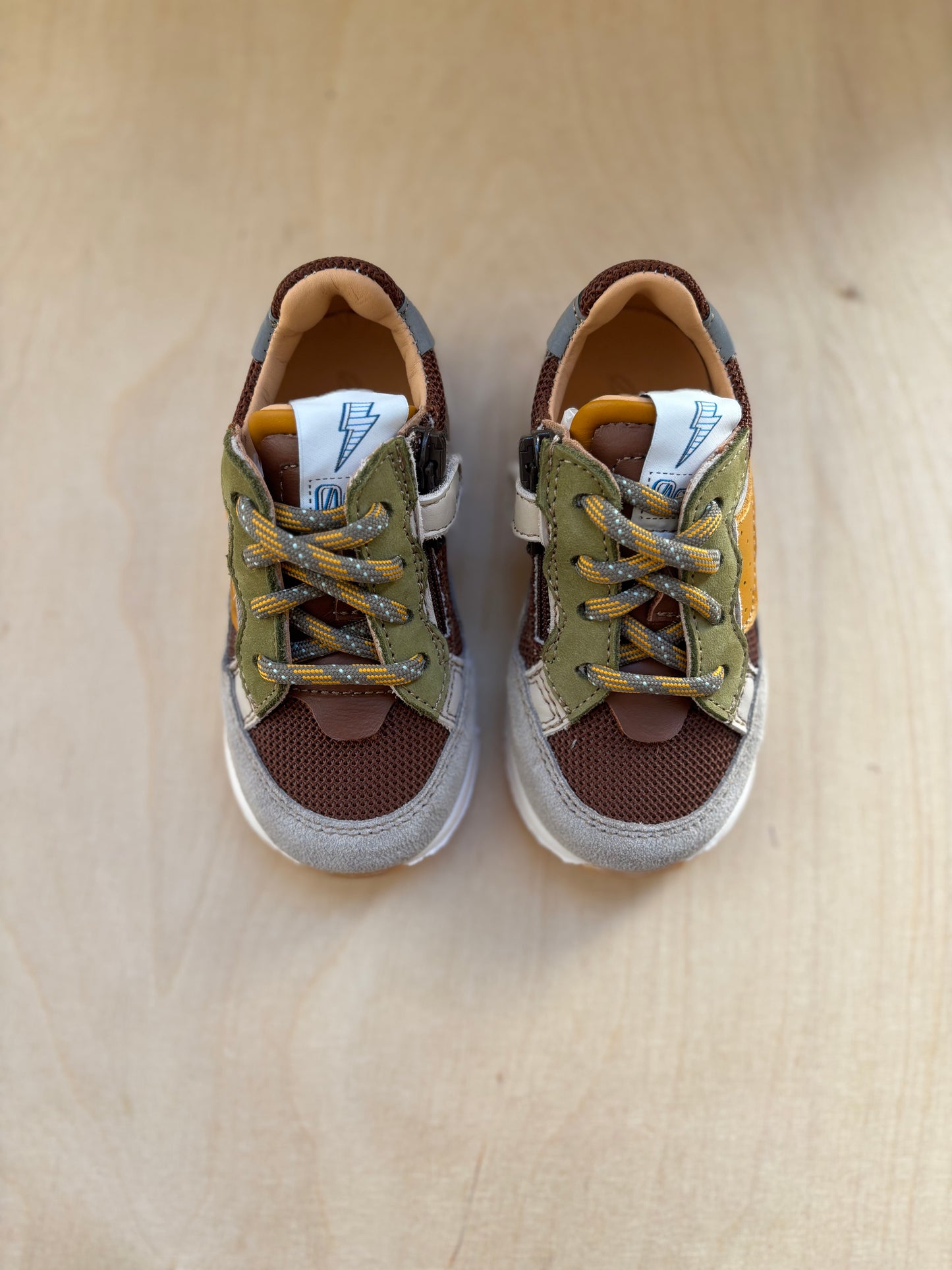 Ocra eerste runner grijze tip - bruin - groen - oker