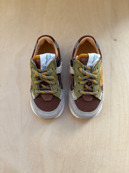 Ocra eerste runner grijze tip - bruin - groen - oker