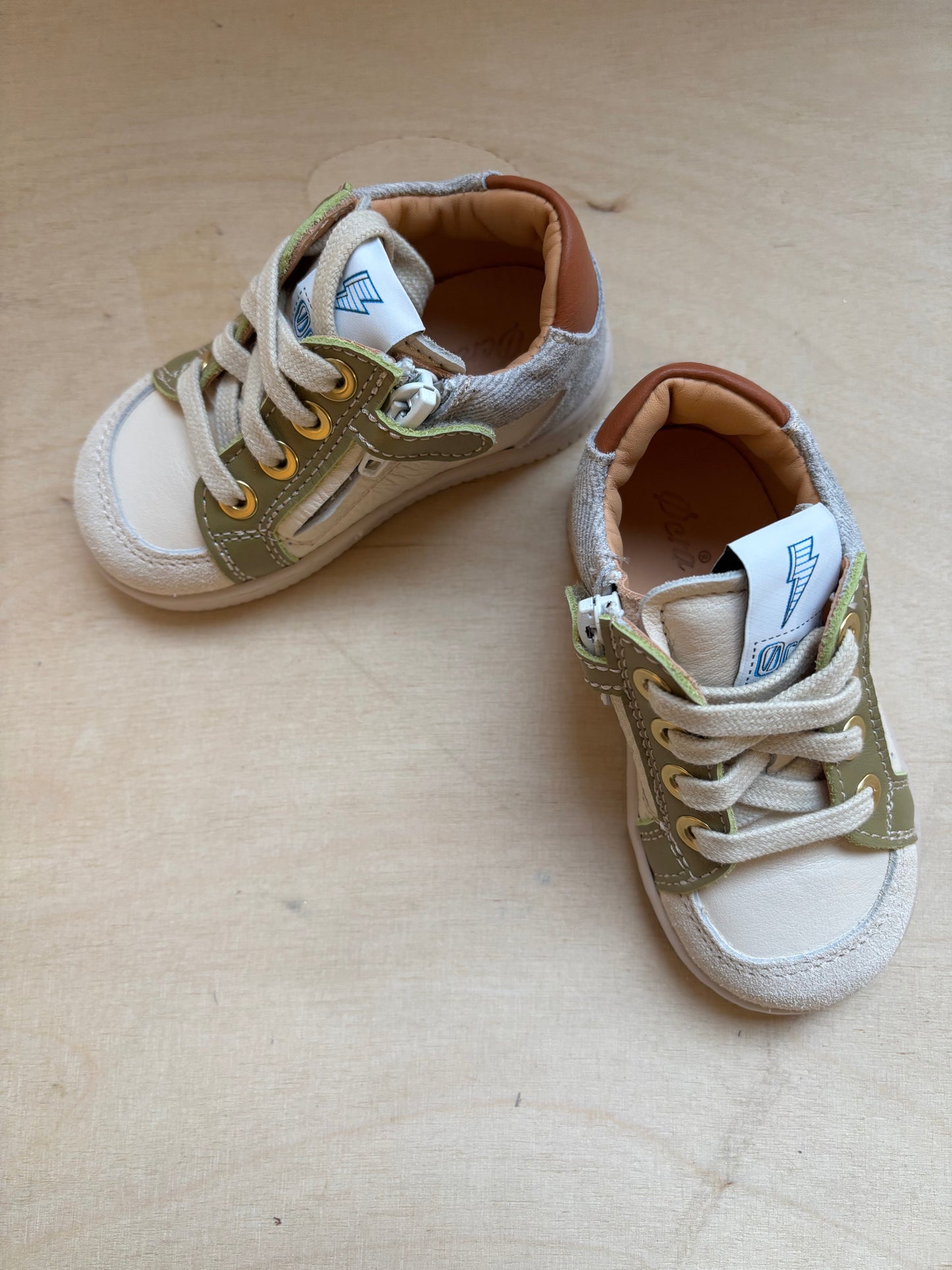 Ocra eerste stapper sneaker ron bruin groen