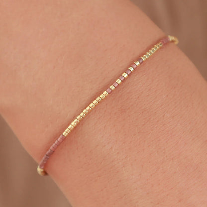 Miyuki armband cognac gold