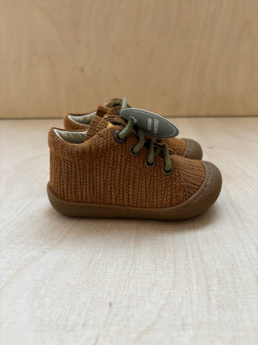 Naturino cocoon woven brown - sand groene veters