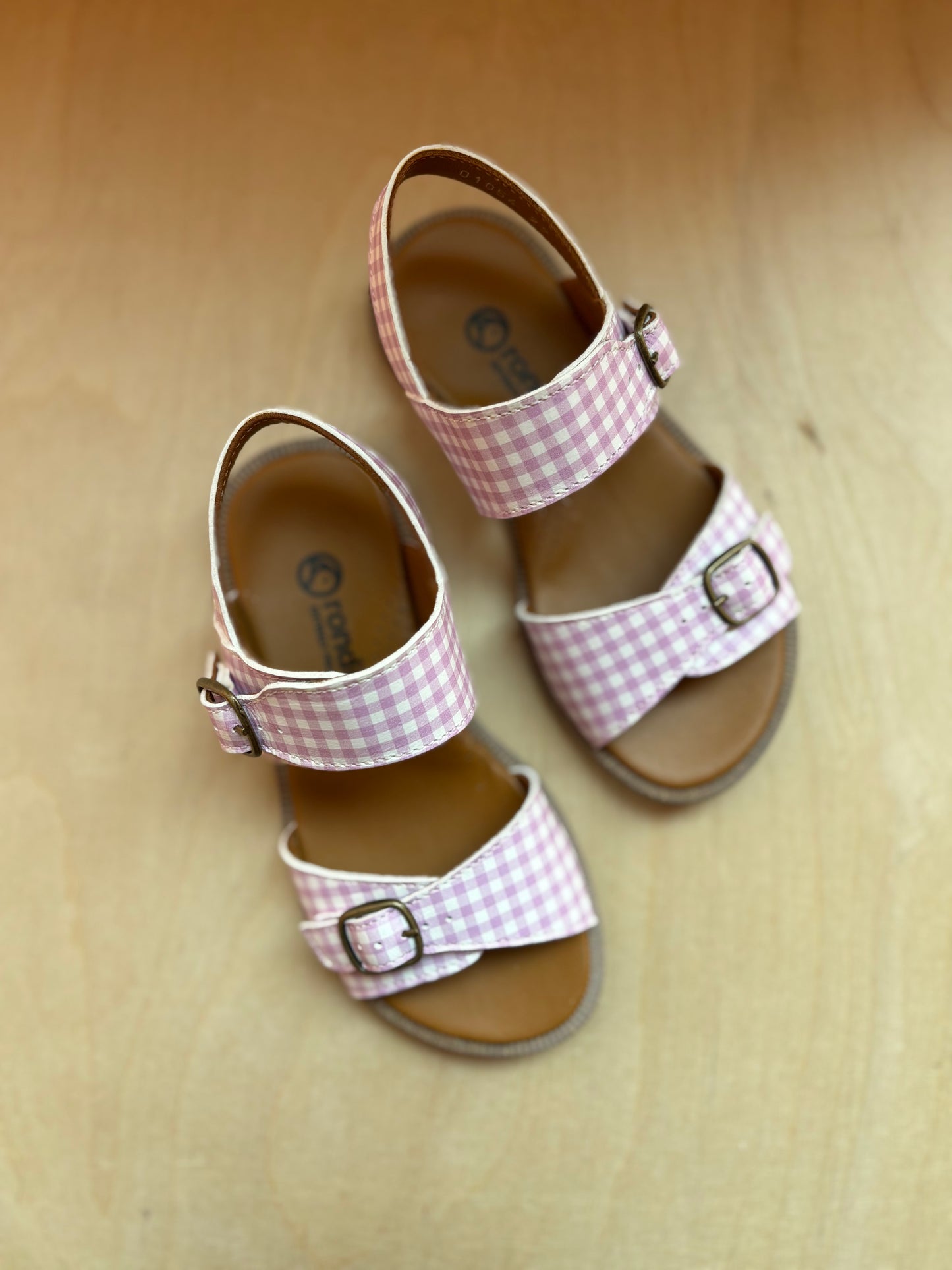 Rondinella sandaal lila ruitjes