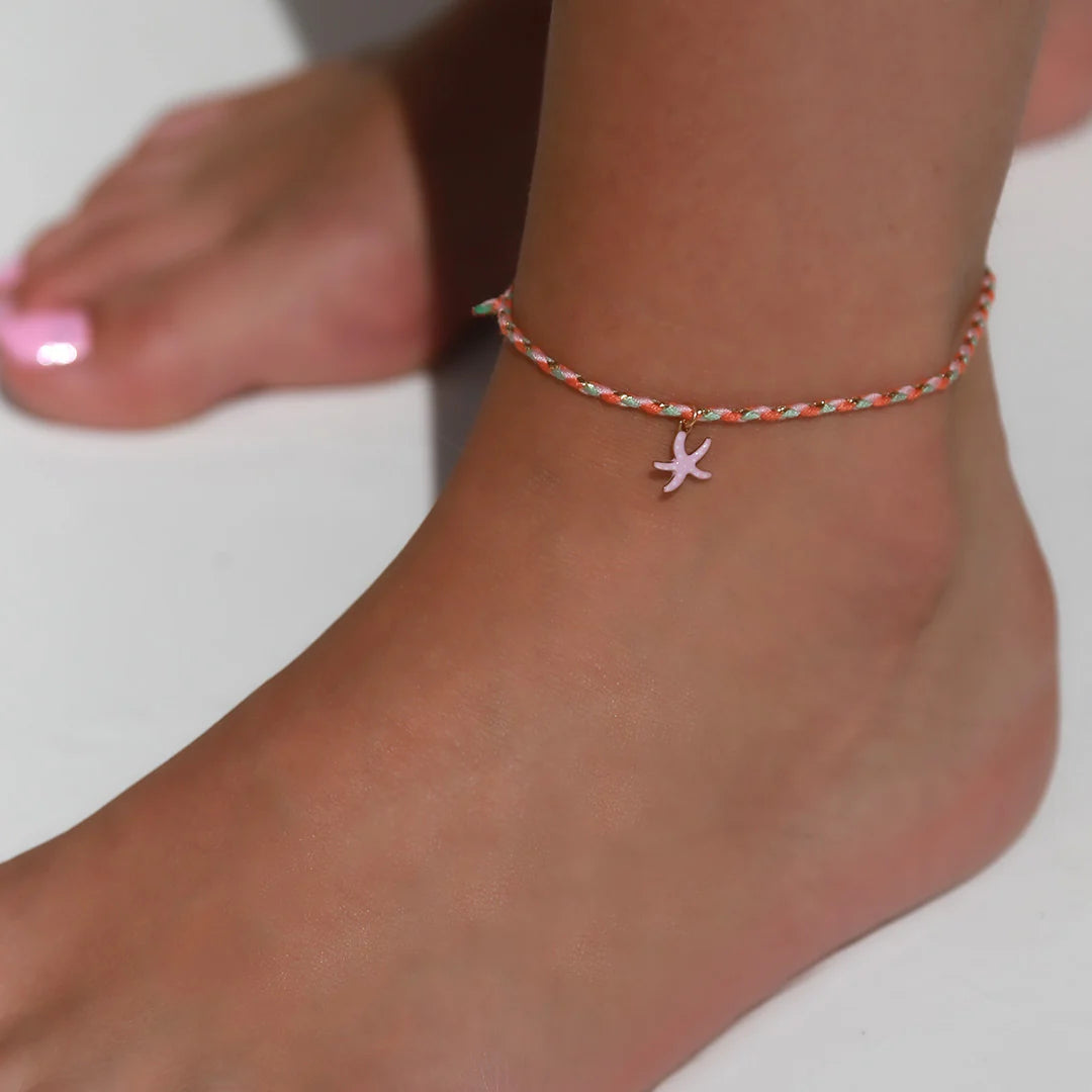 Enkelbandje beach zeester roos