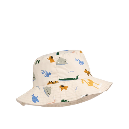 Liewood zonnehoedje reversible around the world/sandy