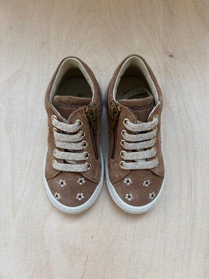 Falcotto eerste stap sneakertje daisies suede brown