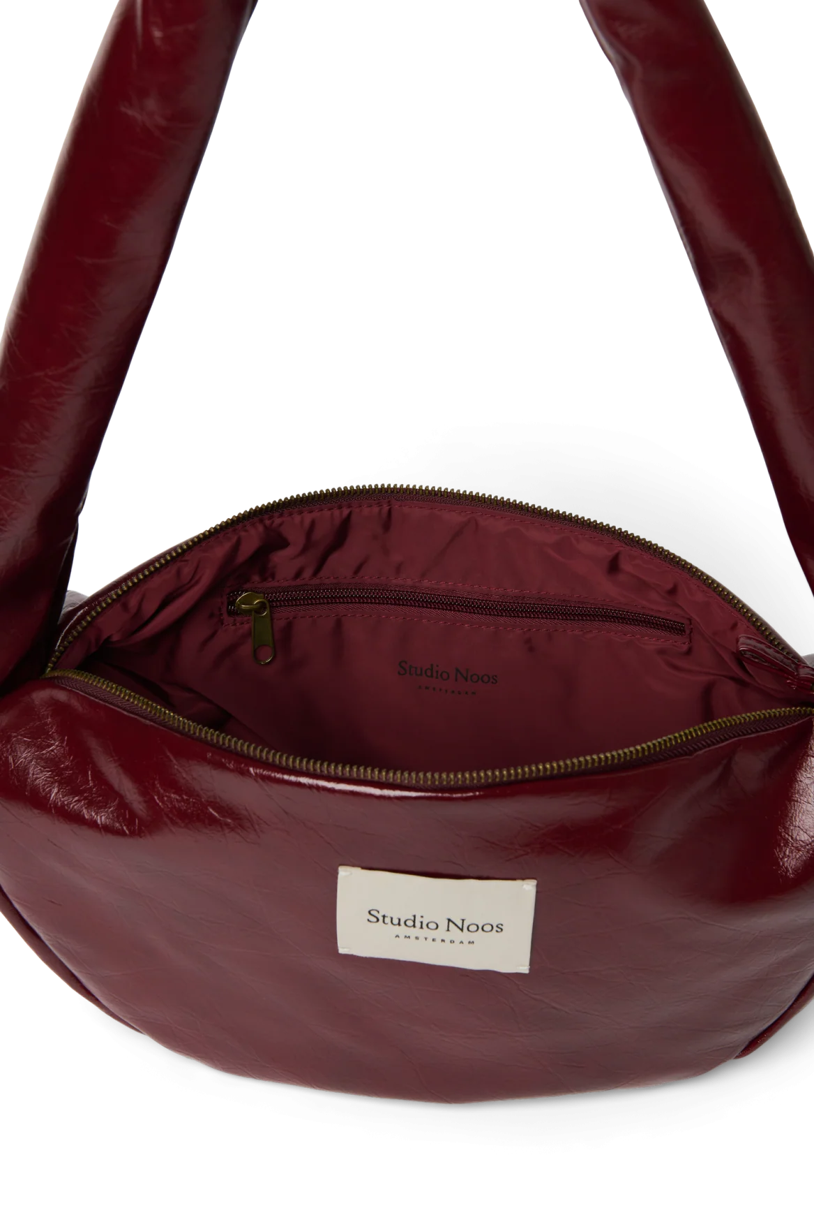 Studio noos vegan leather mini cross body bag burgundy