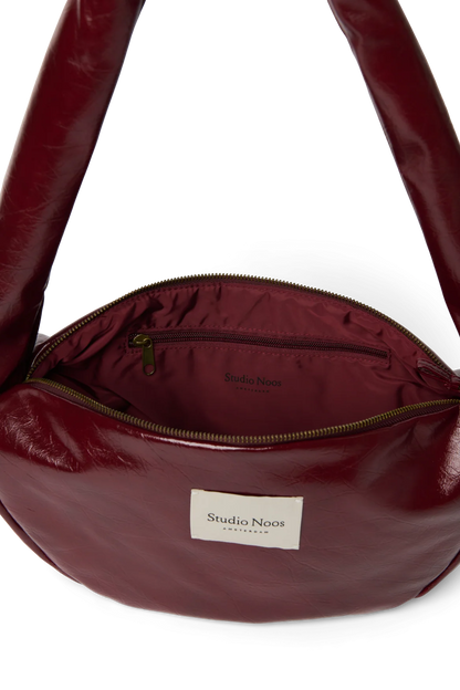 Studio noos vegan leather mini cross body bag burgundy