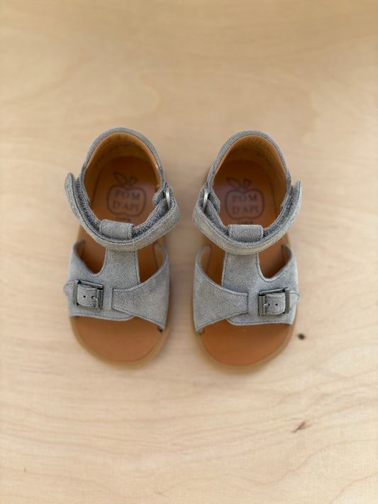 Pom d'api poppy easy sandaal velours grijs