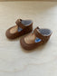 babyslofjes - velcro, cognac, shiny